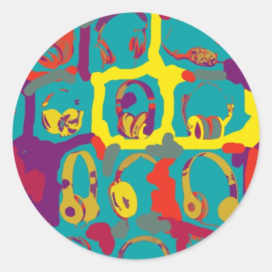 カラーポップ・アートのart djヘッドフォン ラウンドシール (正面)