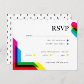 カラーポップ ウェディング RSVP カード (正面/裏面)