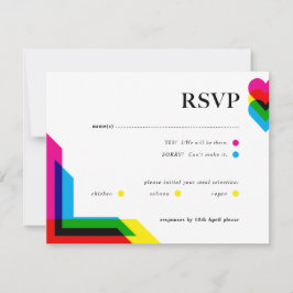 カラーポップ ウェディング RSVP カード