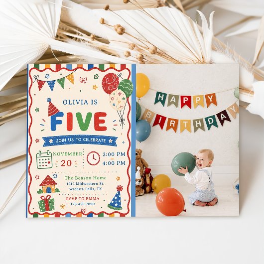 カラーポップ FIVE 誕生日パーティーの写真 招待状