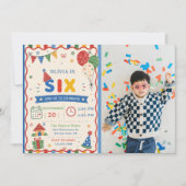 カラーポップSIX 誕生日パーティーの写真 招待状 (正面)
