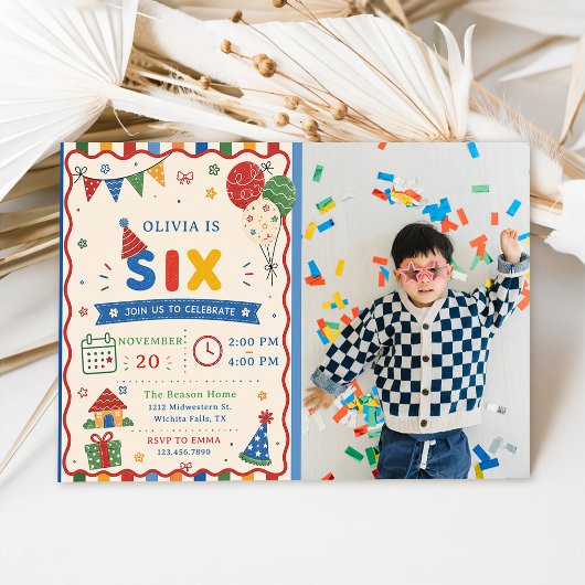 カラーポップSIX 誕生日パーティーの写真 招待状