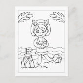 カラーマイガール遊ズアットビーチ |アクティビティカード ポストカード (正面)