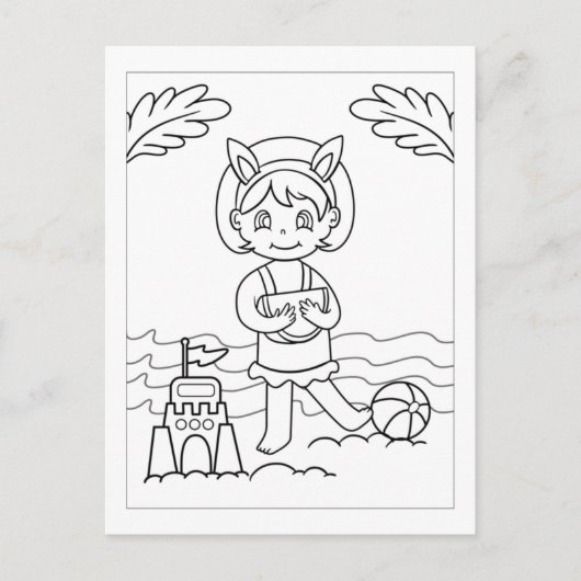 カラーマイガール遊ズアットビーチ |アクティビティカード ポストカード (正面)