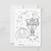 カラーマイキッズハロウィンカラーリングアクティビティカード 招待状 (正面)