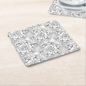 カラーマイサークルと三角形コースター スクエアペーパーコースター (アングル)