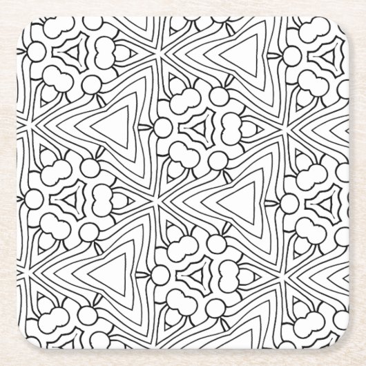 カラーマイサークルと三角形コースター スクエアペーパーコースター (正面)