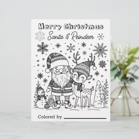 カラーマイページサンタ子供へとトナカイのクリスマス (スタンド正面)