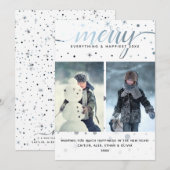 カラーマッチングタイポグラフィのMERRY Everything シーズンカード (正面/裏面)