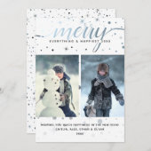 カラーマッチングタイポグラフィーのMERRY EVERYTHING シーズンカード (正面/裏面)