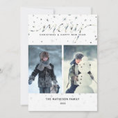 カラーマッチングタイポグラフィ付きメリークリスマス シーズンカード (正面)