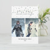 カラーマッチングタイポグラフィ付きメリークリスマス シーズンカード (スタンド正面)