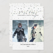 カラーマッチングタイポグラフィ付きメリークリスマス シーズンカード (正面/裏面)