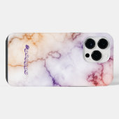 カラーマーブル柄のカスタマイズ iPhoneケース (裏面横)