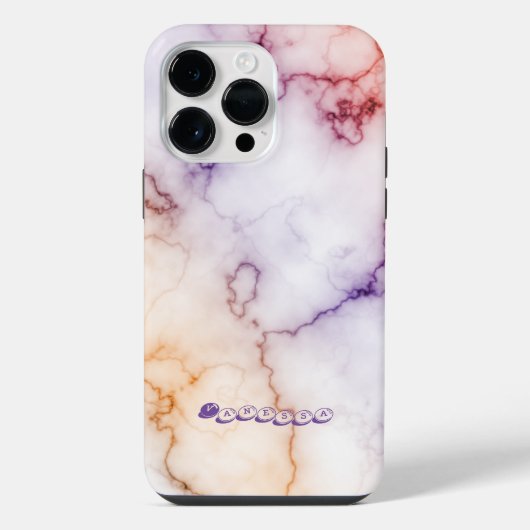 カラーマーブル柄のカスタマイズ iPhoneケース (裏面)