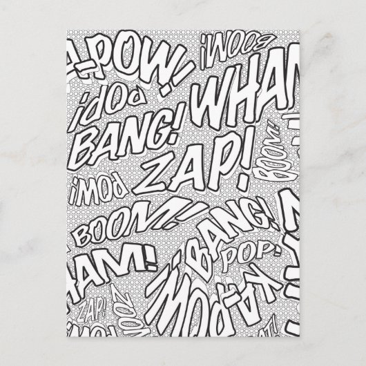 カラーミーおもしろいレトロ漫画ブックアーポップ・アートのト ポストカード (正面)