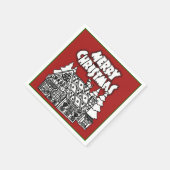 カラーミージンジャーブレッドハウスクリスマスナプキンズ スタンダードカクテルナプキン (角)