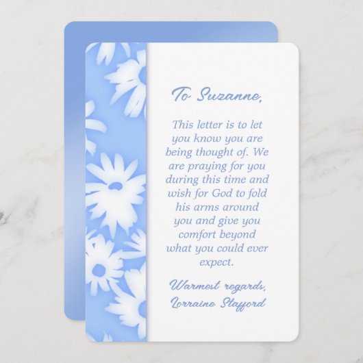 カラーミーデイジースカイブルー同情カード 招待状 (正面/裏面)