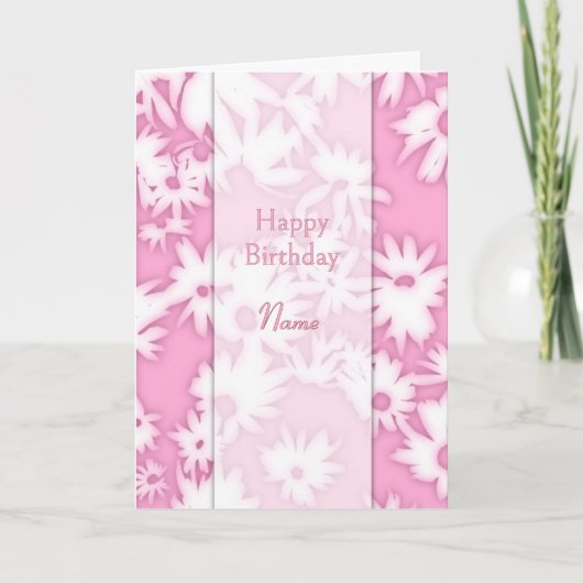 カラーミーデイジーピンク誕生日カード シーズンカード (正面)