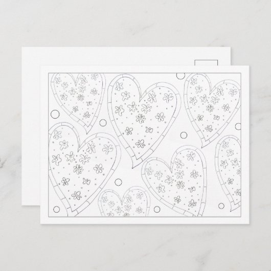 カラーミーフラワーハートはがき シーズンポストカード (正面/裏面)