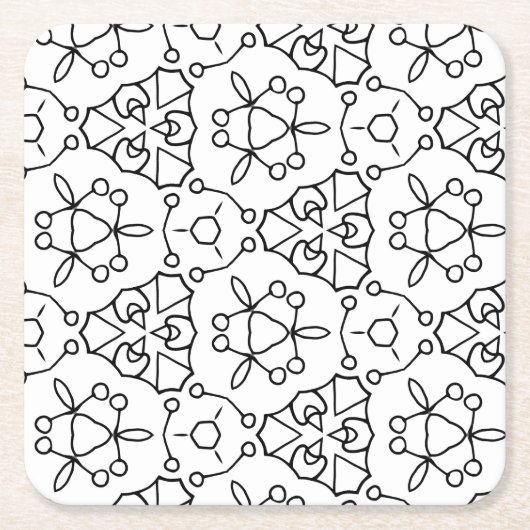 カラーミー万華鏡のように千変万化するパターンコースター スクエアペーパーコースター (正面)