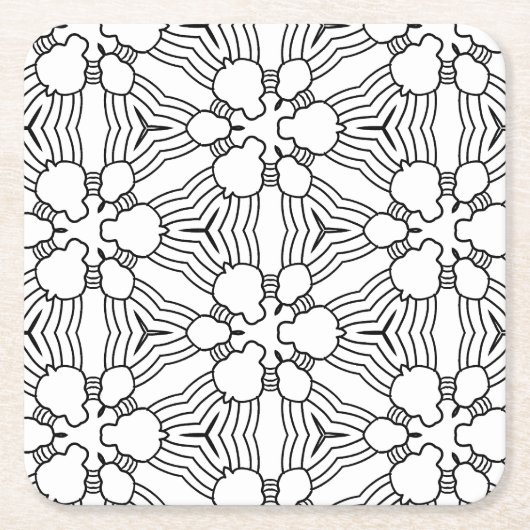 カラーミー抽象芸術ドードルcoaster スクエアペーパーコースター (正面)