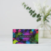 カラーメイクアップアーティスト美しいサロンブラック 名刺 (スタンド正面)