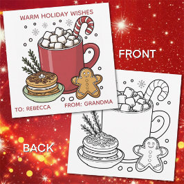 カラーメクリスマス ホリデー ホットココアとクッキー シーズンカード