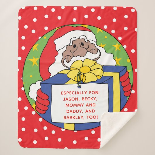 カラーメディアのクリスマスサンタクロース シェルパブランケット (正面)