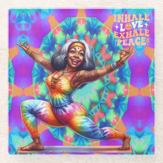 カラーメヒッパイシックインハールコースター ガラスコースター (正面)