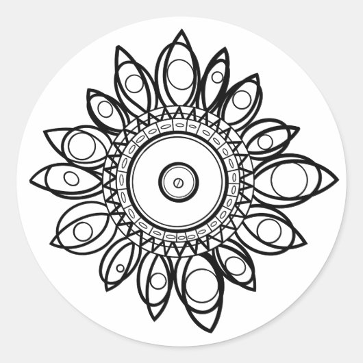 カラーメピーコックマンダラ ラウンドシール (正面)