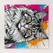 カラーメーンクーンキャットポートレート ジグソーパズル (横)