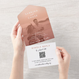 カラーモダンオーバーレスタイリッシュイ写真結婚の全イン オールインワン招待状