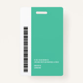 カラーモダンカスタムロゴ従業員名バーコード バッジ (裏面)