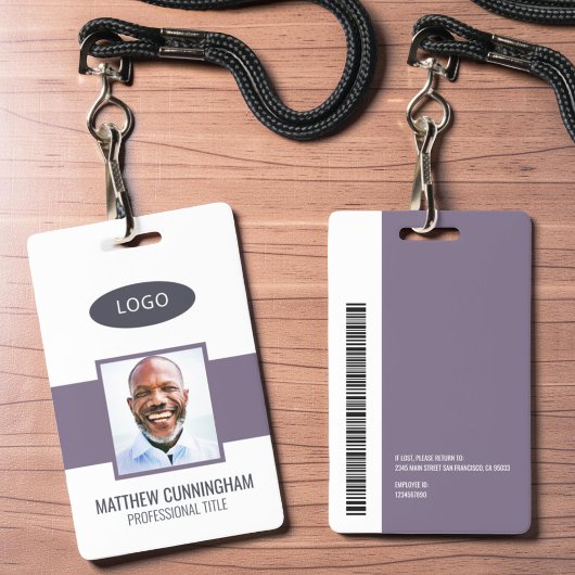 カラーモダンカスタムロゴ従業員名バーコード バッジ