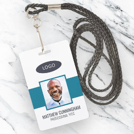 カラーモダンカスタムロゴ従業員名バーコード バッジ