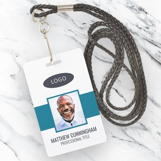 カラーモダンカスタムロゴ従業員名バーコード バッジ