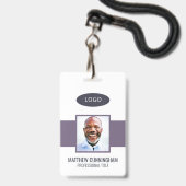 カラーモダンカスタムロゴ従業員名バーコード バッジ (ストラップ付き表面)