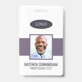 カラーモダンカスタムロゴ従業員名バーコード バッジ (表面)