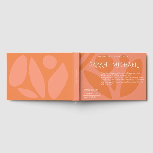 カラーモダンコラージュ結婚の愛引用文 ゲストブック (全面)