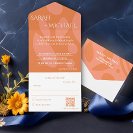 カラーモダンコラージュ結婚ズ オールインワン招待状