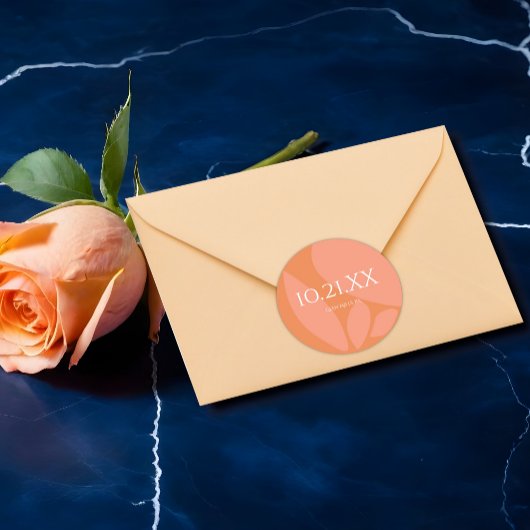 カラーモダンコラージュ結婚ズ ラウンドシール