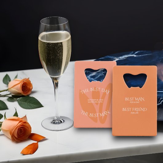 カラーモダンコラージュ花婿介添人プレゼント クレジットカード栓抜き