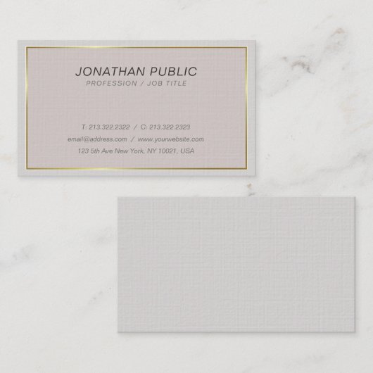 カラーモダンスタイリッシュイタリック平野トレンディーラグジュアリー 名刺 (正面/裏面)