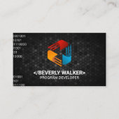 カラーモダンテックロゴ | バイナリコード 名刺 (正面)