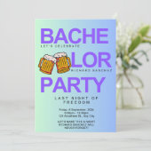 カラーモダンフル独身招待状とビール 招待状 (スタンド正面)