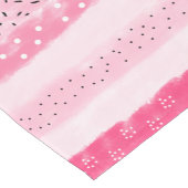 カラーモダンブストライプロック白いピンクのブラシストローク ショートテーブルランナー (コーナー)