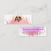 カラーモダンブラシ付きモノグラムのフォント スキニー名刺 (正面/裏面)