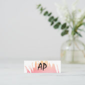 カラーモダンブラシ付きモノグラムのフォント スキニー名刺 (スタンド正面)