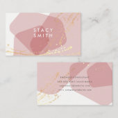 カラーモダンブロックと金ゴールドスパッタ 名刺 (正面/裏面)